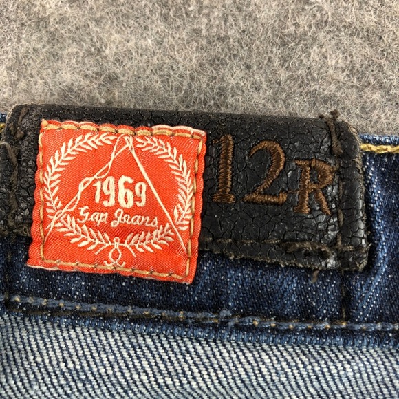 GAP 1969 Dark Wash Flare Jeans Womens Size 12R Classic Fit Stretch Mid Rise - Picture 4 of 15